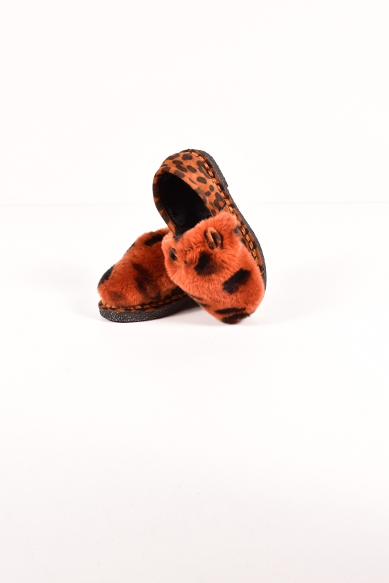 Мокасины для девочки (цв. леопардовый) с натуральным мехом Размеры в наличии : 27, 28, 34 арт.0069
