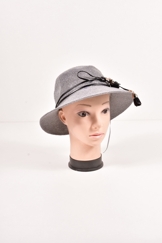 Шляпа женская с полями (цв.серый) арт.розочки,