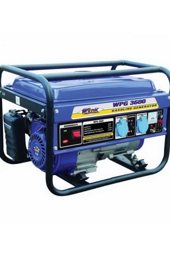 Генератор бензиновий WERK (2.5 кВт, бак 15л, витрати палива 550гр/кВт) арт.WPG3600