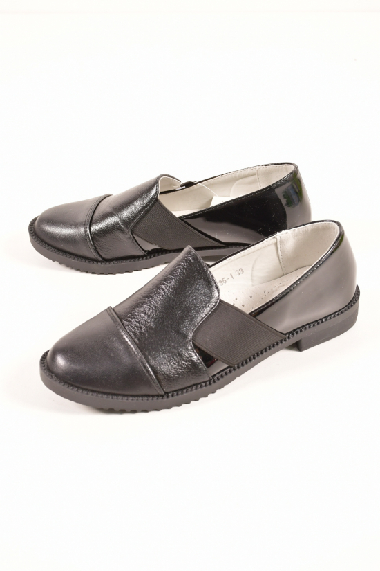 Туфли для девочки комбинированные (цв.чёрный) "Башили" Размеры в наличии : 31, 33, 34, 35 арт.8G135-1