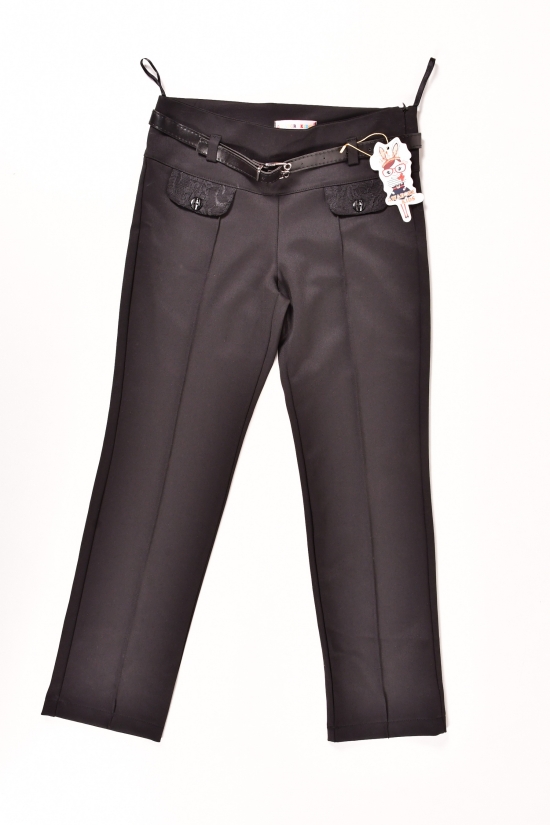 Штани з поясом для дівчинки (колір. Чорний) AWADORE Зріст в наявності : 146, 152, 158 арт.040