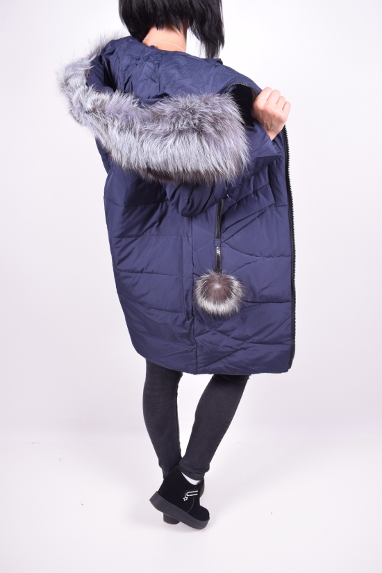 Пальто жіноче з плащової тканини зимовий (color 02) галявина натуральне хутро SnowPop Розмір в наявності : 42 арт.8578