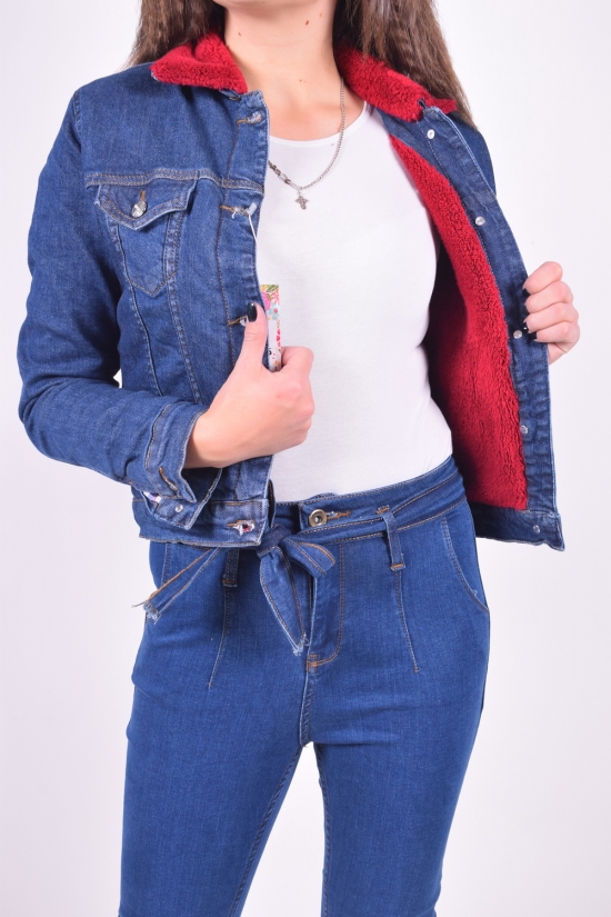 Піджак джинсовий жіночий на хутрі Розміри в наявності : 40, 42, 46 арт.400