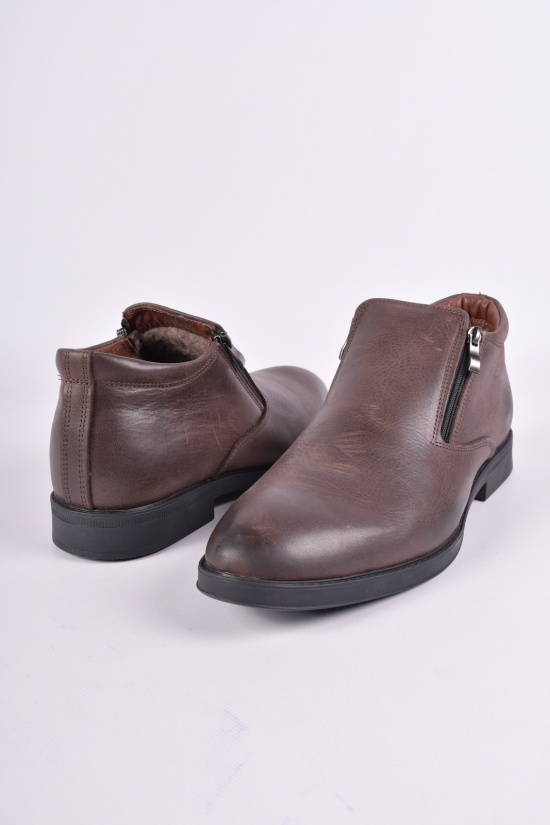 Ботинки мужские из натуральной кожи(цв.коричневый) зимние DAN Shoes Размер в наличии : 39 арт.6LD800-9