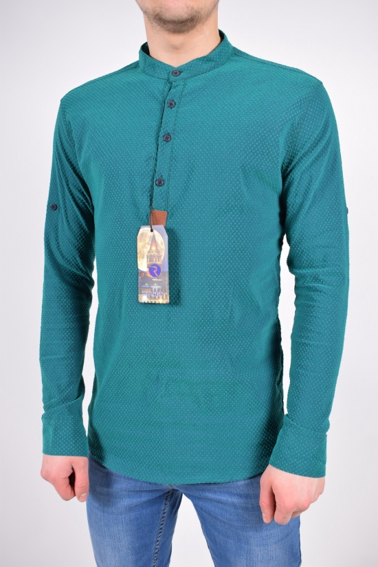 Рубашка мужская(цв.зеленый) стрейчевая Ronex Размер в наличии : 42 арт.точка
