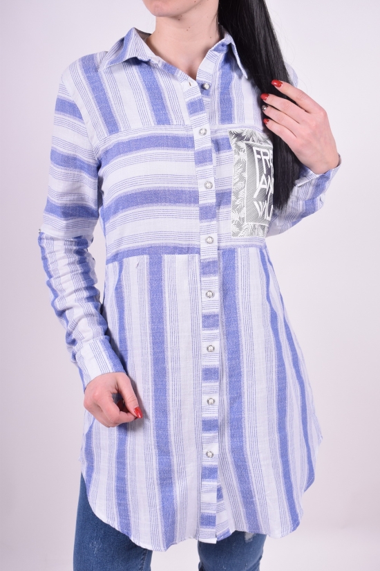 Рубашка-туника женская (цв.синий) Madoy Размеры в наличии : 40, 42, 44 арт.67