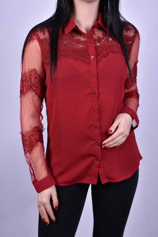 Блуза женская (цв.бордовый) шифоновая Qianzhidu Размер в наличии : 44 арт.50523