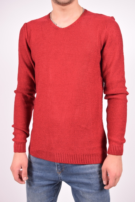 Пуловер мужской (цв.бордовый) тонкой вязки LAGOS Размеры в наличии : 44, 46, 50 арт.2359