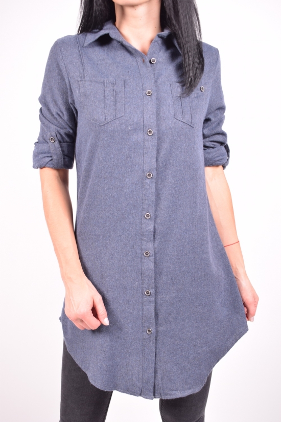 Рубашка-туника женская (цв.т.синий) байковая Madoy Размер в наличии : 44 арт.200