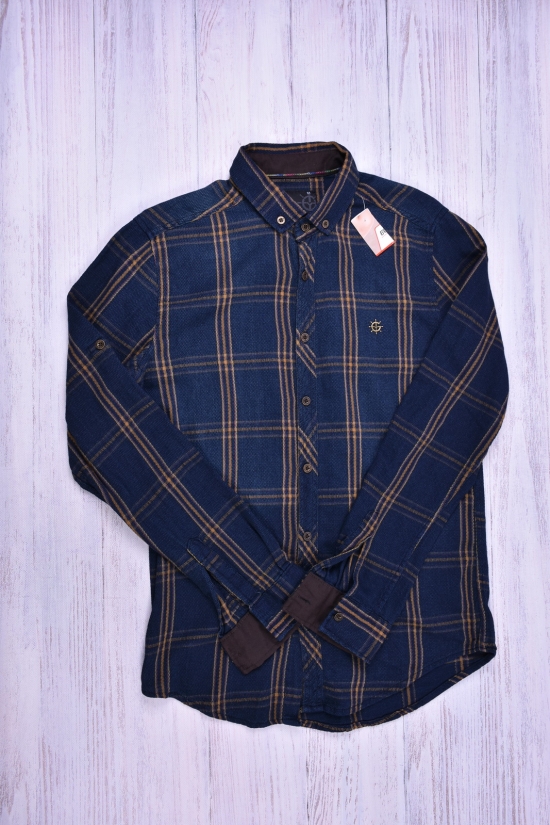 Рубашка мужская (цв.т.синий/коричневый) TRICKO Размер в наличии : 44 арт.9GM-KT-KOT-0050