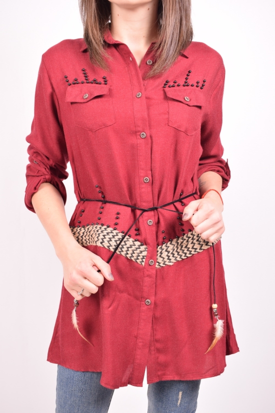 Рубашка туника (цв.бордовый) женская Gem Volante Размеры в наличии : 40, 42, 44, 46 арт.1000