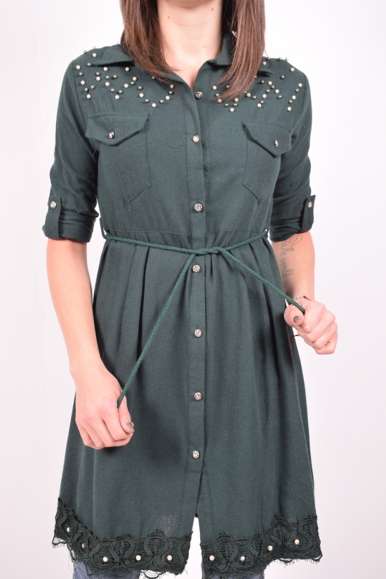 Рубашка-туника женская (цв.зеленый) PIANO (Cotton 60%,Polyester 40%) Размер в наличии : 42 арт.9730