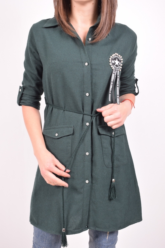 Рубашка-туника женская (цв.зеленый) PIANO (Cotton 60%,Polyester 40%) Размер в наличии : 48 арт.9751
