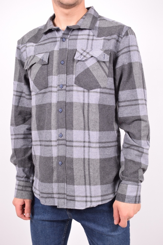 Рубашка мужская (цв.т.серый/серый) DOFE (95% котон, 5% лукра) Размер в наличии : 38 арт.2.3