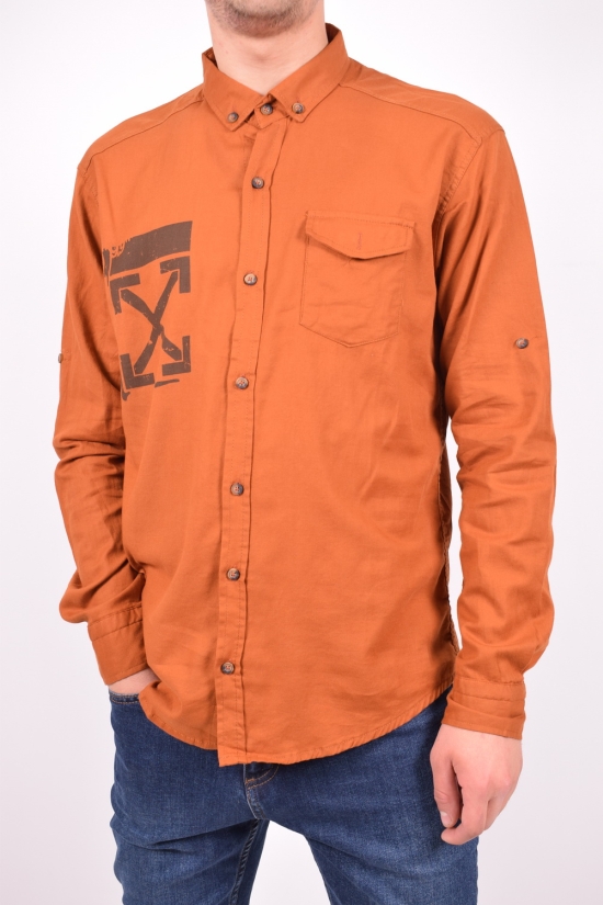 Рубашка мужская стрейчевая (цв.терракотовый) DOFE Размер в наличии : 40 арт.7.2