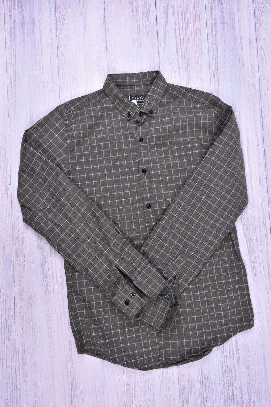 Рубашка мужская  байковая (цв.хаки) YARGI Размер в наличии : 38 арт.6.1