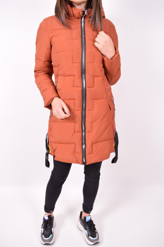 Пальто жіноче з плащової тканини (кол. Теракотовий) демісезонне Розмір в наявності : 40 арт.08