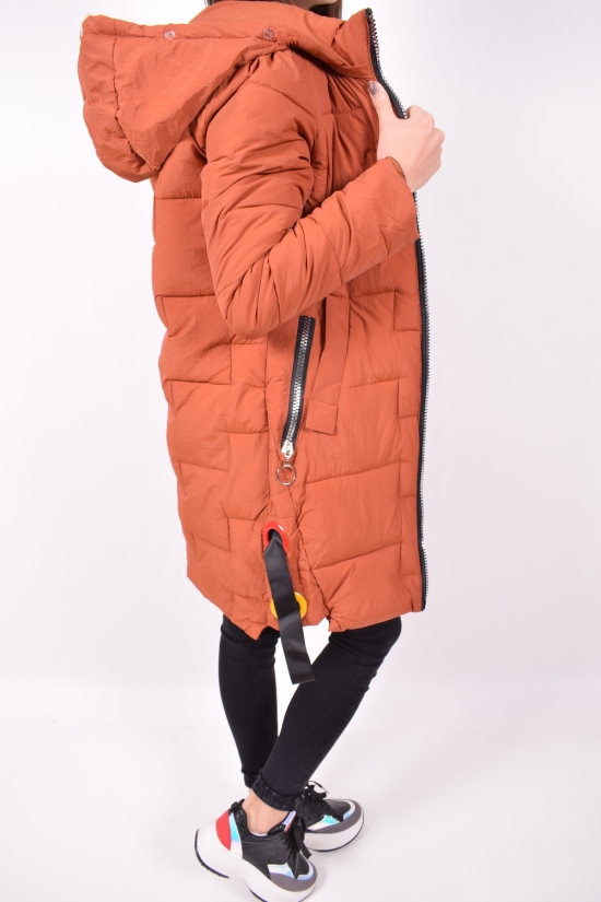 Пальто жіноче з плащової тканини (кол. Теракотовий) демісезонне Розмір в наявності : 40 арт.08