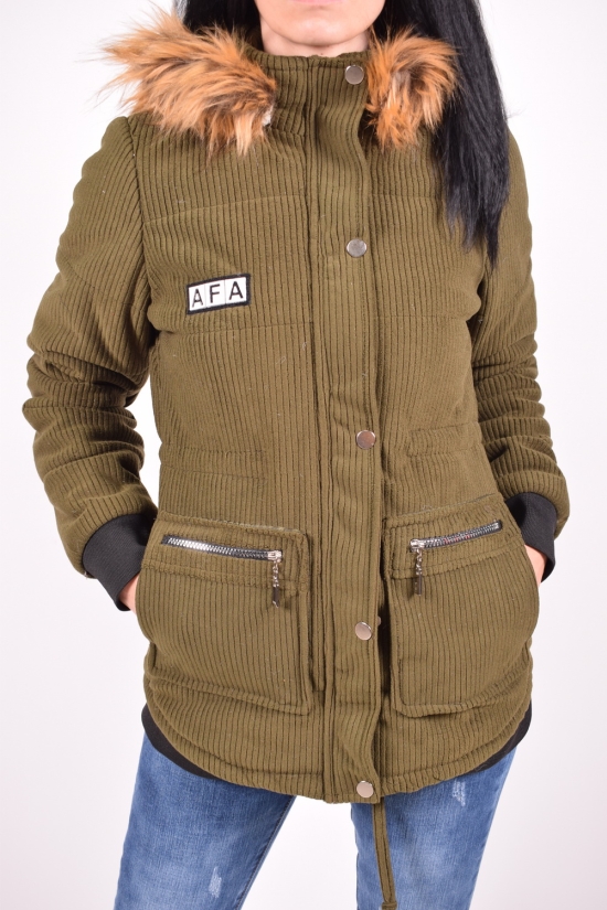 Куртка женская велюровая (цв.хаки) демисезонная GREMONA Размеры в наличии : 42, 46 арт.3254
