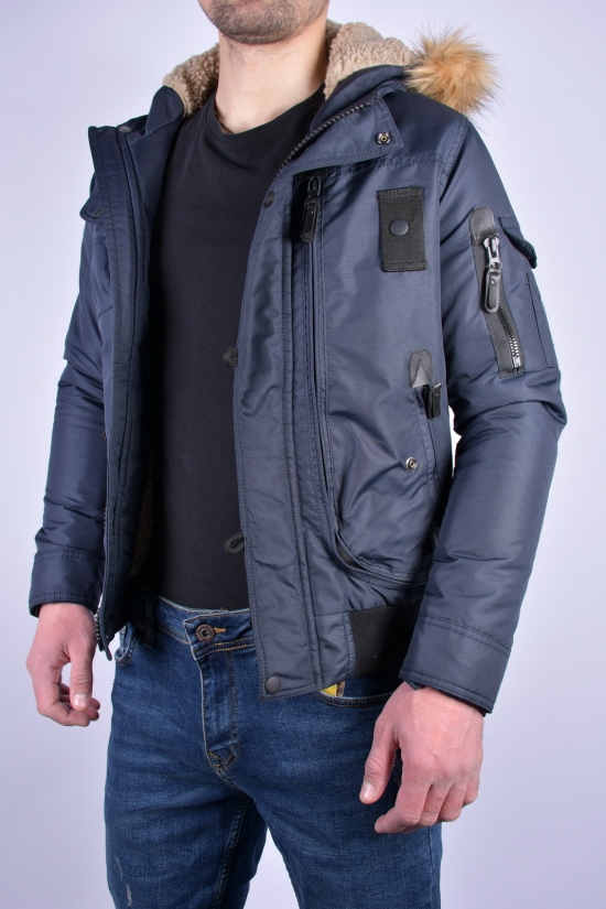 Куртка чоловіча з плащової тканини (кол. Т. Синій) зимова Ge Bruder Розміри в наявності : 44, 48 арт.917