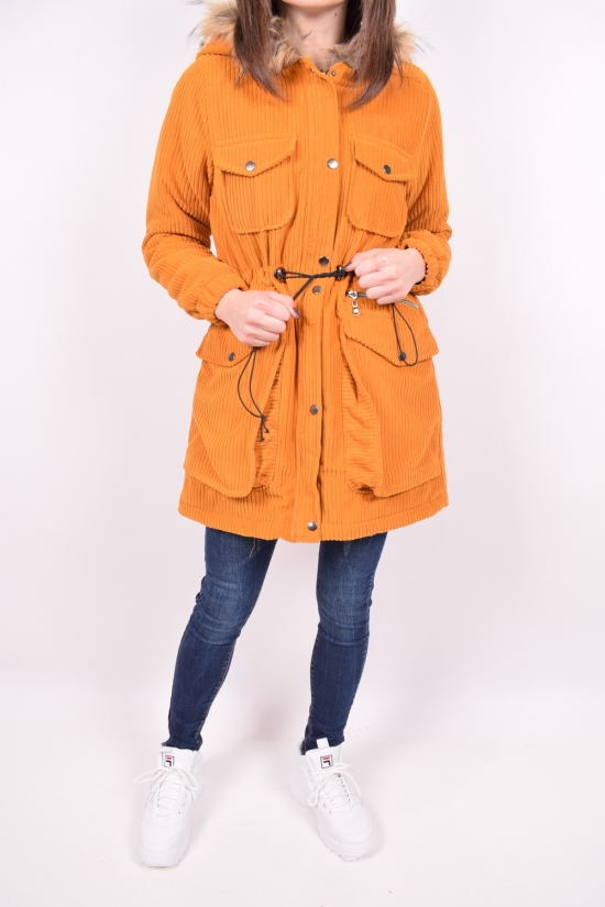 Куртка женская тканевая зимняя  (цв.горчичный) HISSET Размеры в наличии : 40, 42, 46 арт.С763