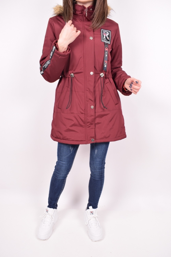Куртка жіноча з плащової тканини (кол. Бордовий) демісезонний HISSET Розмір в наявності : 40 арт.M102