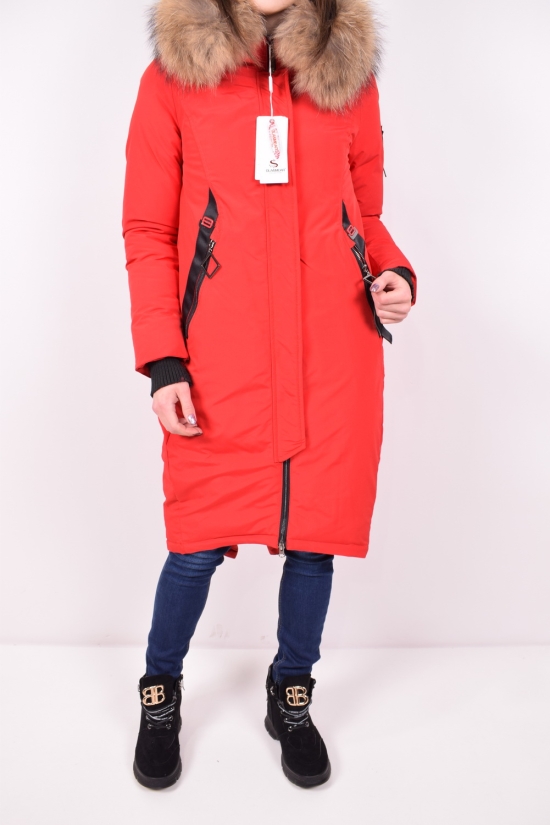 Пальто женское из плащевки зимнее с натуральной опушкой (color.T12) OLANMEAR Размеры в наличии : 40, 42, 44, 46, 48 арт.1916M