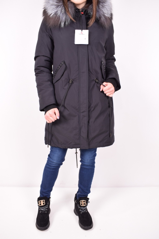 Пальто жіноче з плащової тканини зимовий (color.D18) галявина натуральне хутро Розмір в наявності : 50 арт.CR-20095