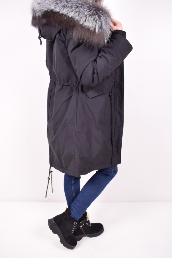 Пальто женское из плащевки зимнее (color.D18) опушка натуральный мех Размер в наличии : 50 арт.CR-20095