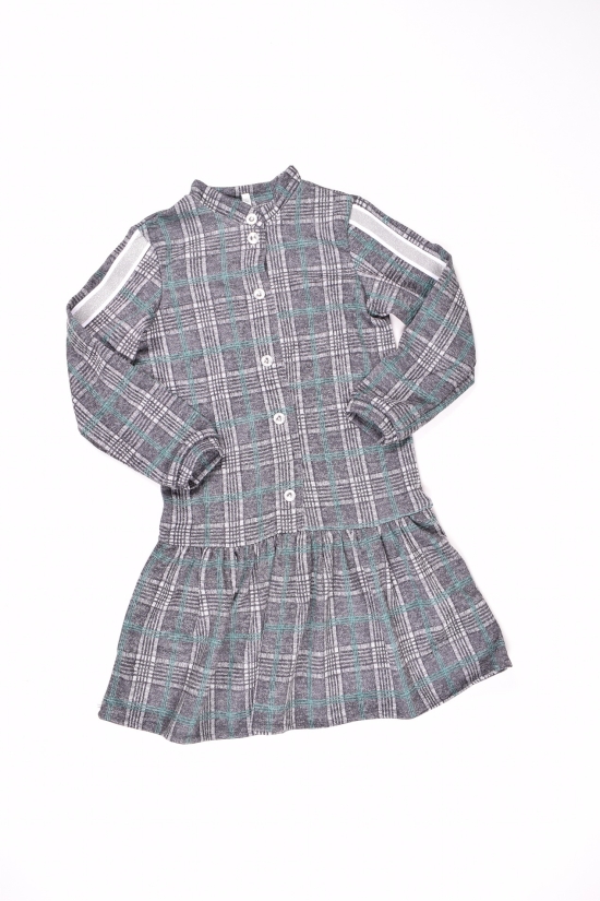 Платье  для девочки (цв.серый/зеленый) трикотажное Рост в наличии : 146 арт.380