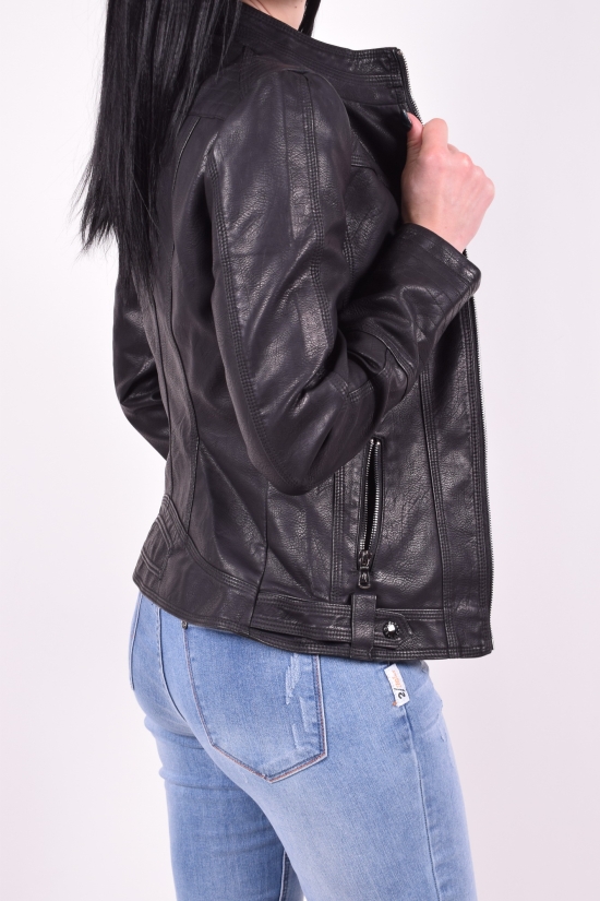 Куртка женская из кожезаменителя (цв.черный) Lanmas Размер в наличии : 38 арт.R-208
