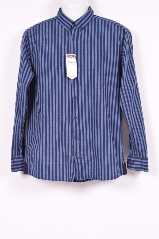 Рубашка мужская  (цв.синий) Ronex Размеры в наличии : 46, 48 арт.полосы