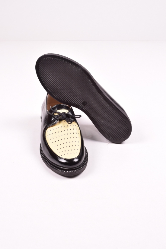Туфли женские (цв.черный/желтый) из натуральной кожи SAURINI Размер в наличии : 36 арт.1065
