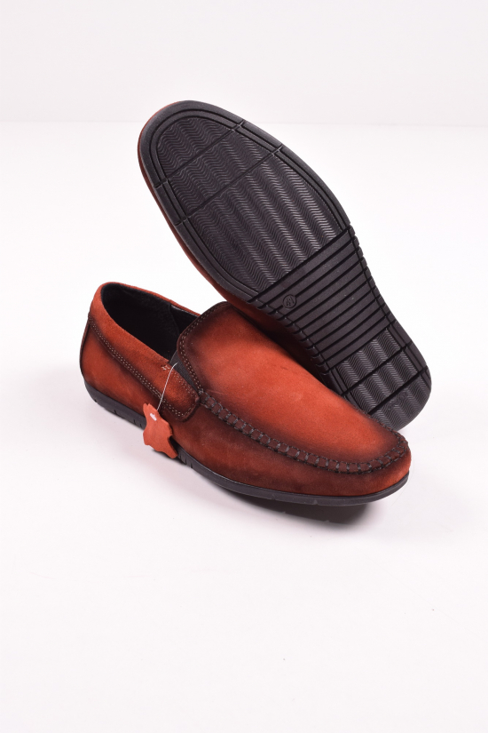 Мокасини чоловічі з натуральної замші (кол. Цегляний) DAN shoes Розмір в наявності : 41 арт.70S003-4кирп/тон