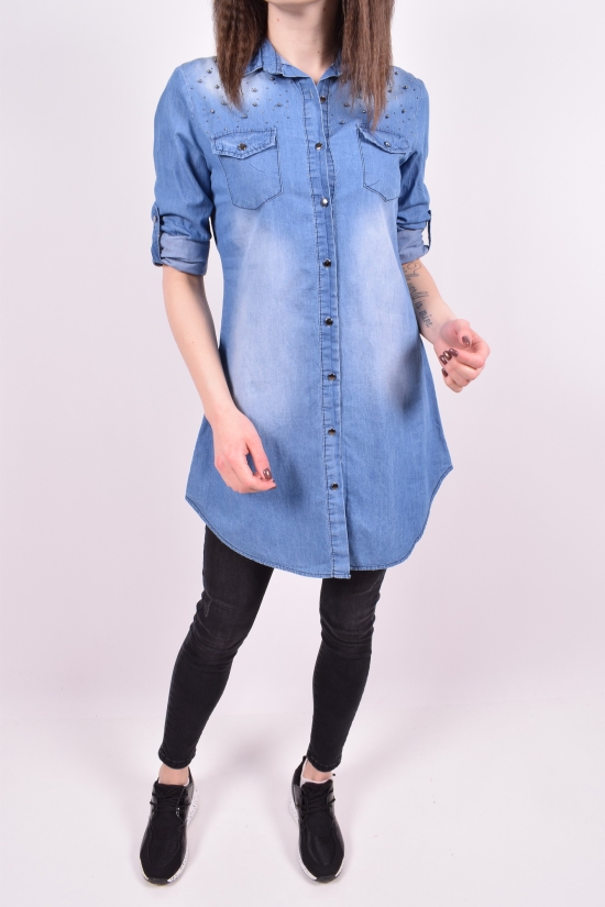 Рубашка-туника женская котоновая (цв.синий) Madoy Размер в наличии : 42 арт.19