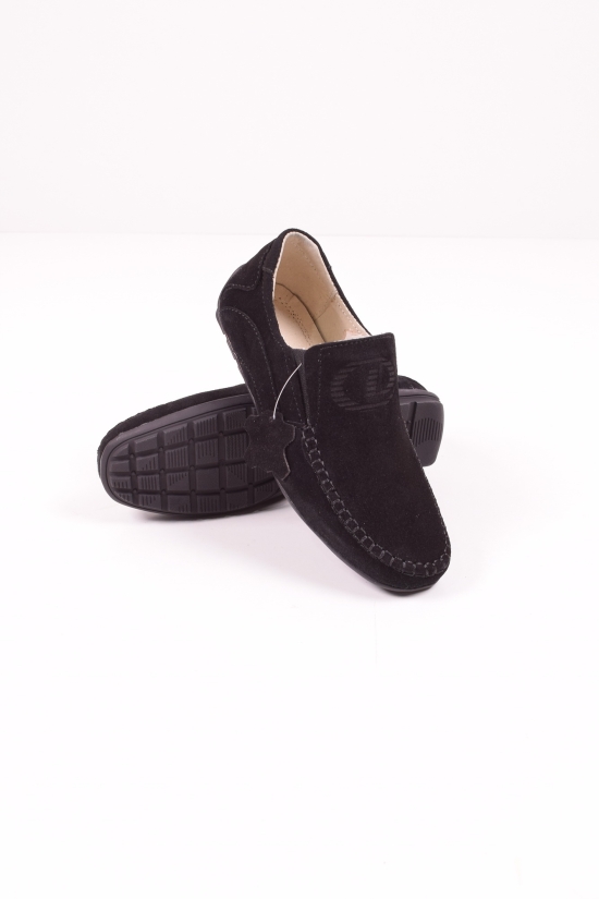 Мокасины для мальчика из натуральной замши (цв.черный) DAN Shoes Размер в наличии : 36 арт.Jm003-4/кл10(б)