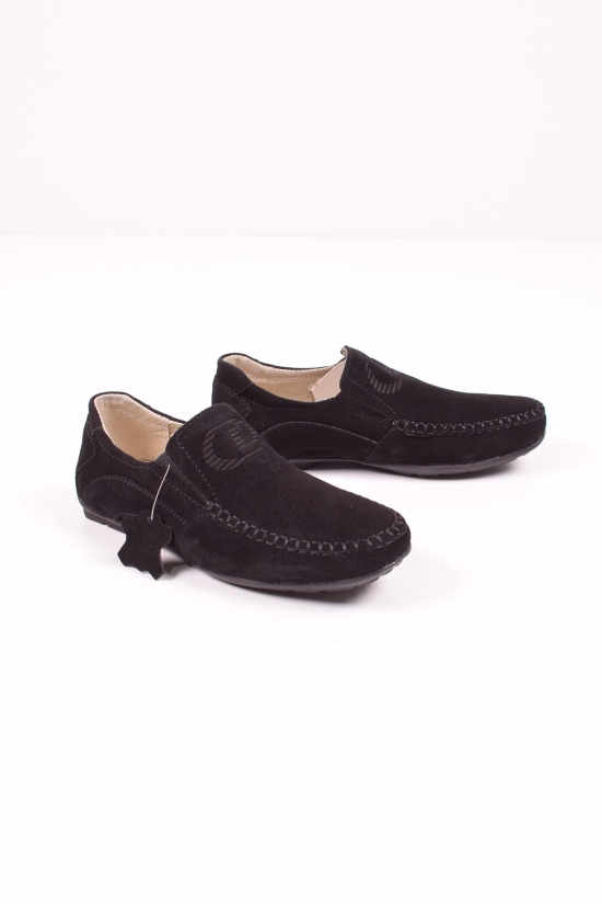 Мокасини для хлопчика з натуральної замші (кол. Чорний) DAN Shoes Розмір в наявності : 36 арт.Jm003-4/кл10(б)