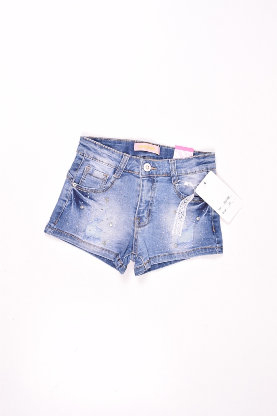 Шорти джинсові для дівчинки стрейчеві "LIHONG" Зріст в наявності : 140 арт.H-2196