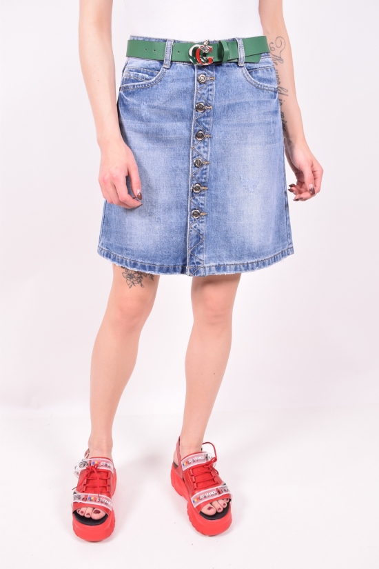 Юбка джинсовая женская с поясом "ZJY" Размеры в наличии : 25, 26 арт.C4520