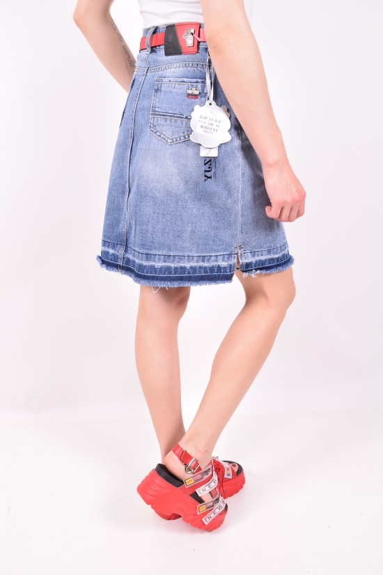 Юбка джинсовая женская с поясом "ZJY" Размер в наличии : 25 арт.C4827