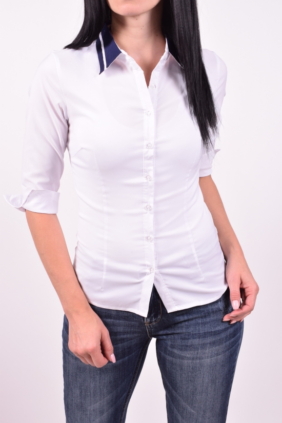 Блузка  женская стрейчевая (цв.белый)  BASE Размер в наличии : 46 арт.B6103-5