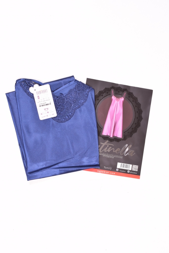 Ночная рубашка (цв.синий) женская атласная Dominant Размеры в наличии : 46, 48, 50 арт.10043