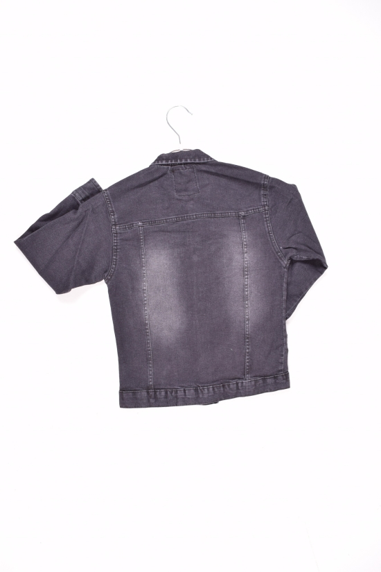 Пиджак джинсовый для девочки (цв.чёрный) стрейчевый PUFIDI Рост в наличии : 104 арт.20166-1