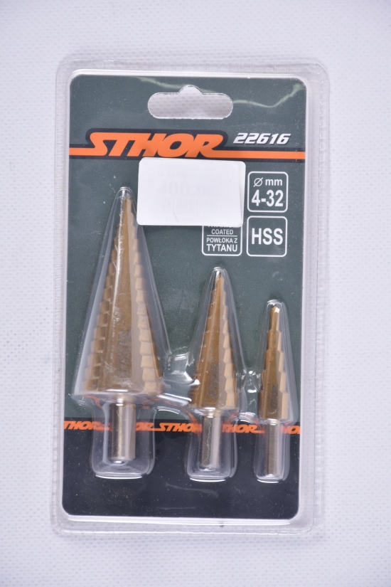 Свердло кінцеве ступінчасте по металу STHOR: HSS 4241 4-32mm арт.22616