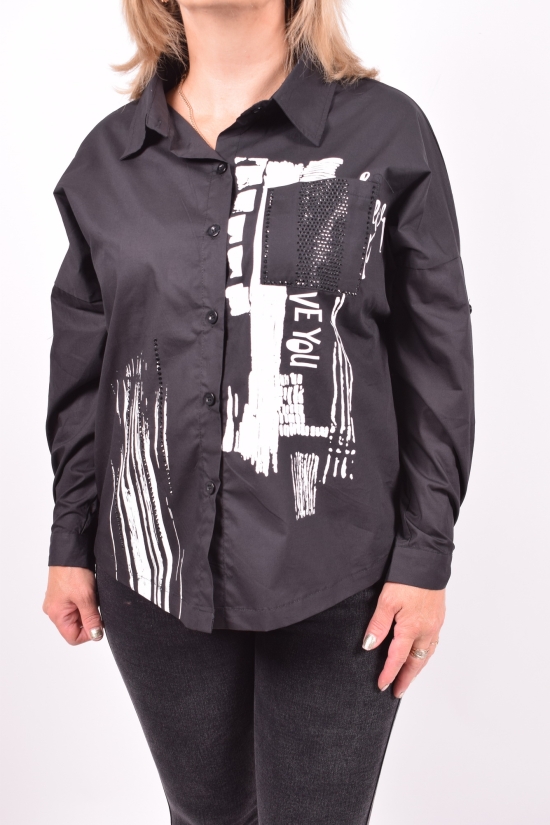 Рубашка женская (цв.черный) ANGORA Размер в наличии : 52 арт.3063
