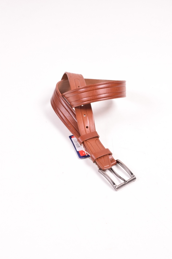 Ремень мужской кожаный (цв.коричневый) RIVES ~35мм. арт.0353