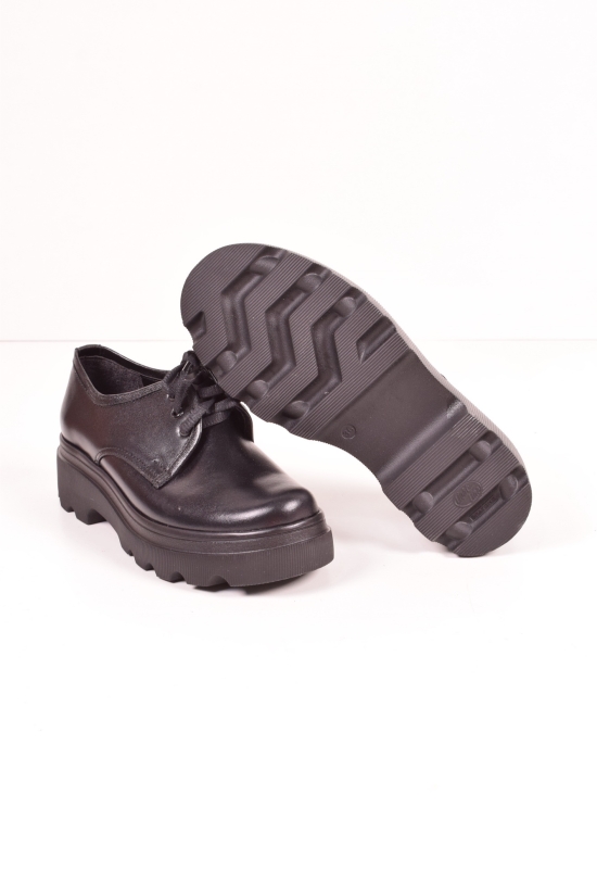 Туфли женские из натуральной (цв.черный) кожи  MISTRAL Размер в наличии : 41 арт.T768