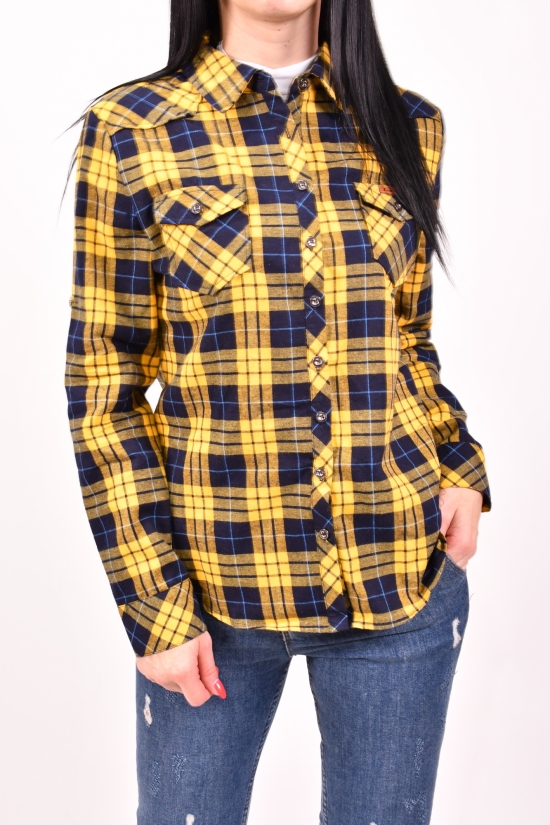 Рубашка женская (цв.желтый/т.синий) Base Размеры в наличии : 40, 46 арт.A7302