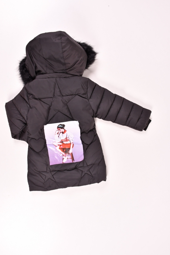 Куртка для девочки (цв.черный) из плащевки зимнее Рост в наличии : 92, 98, 104 арт.C13