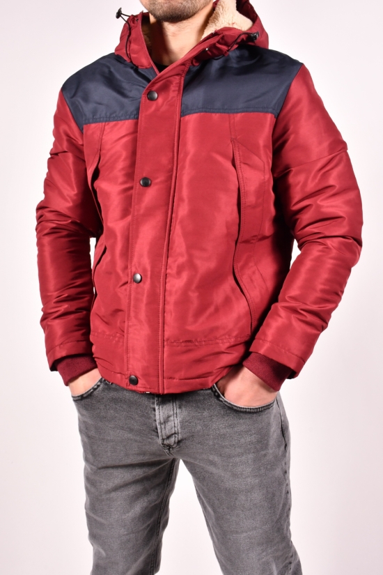Куртка мужская из плащёвки на меху (цв.бордовый) ZARALI Размер в наличии : 42 арт.1613